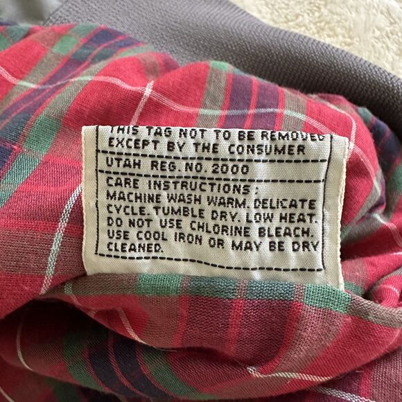 Vintage Field & Stream Jacket Men's XLT Gray Red Plaid-Lined Windbreaker Bomber - Picture 7 of 11